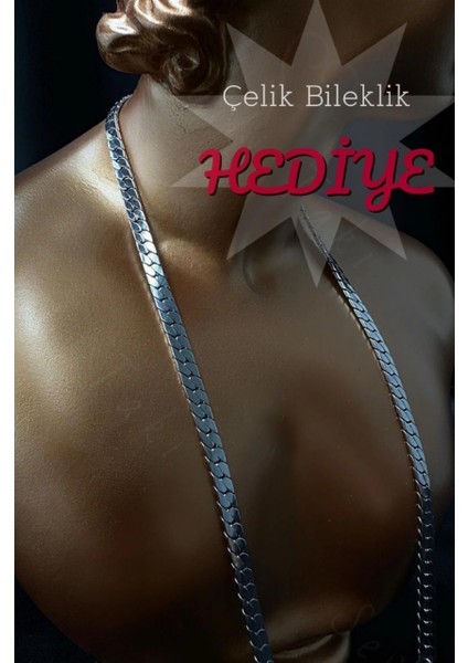 Snake Zincir Model Çelik Zincir Kolye Bileklik Seti | Vega Serisi