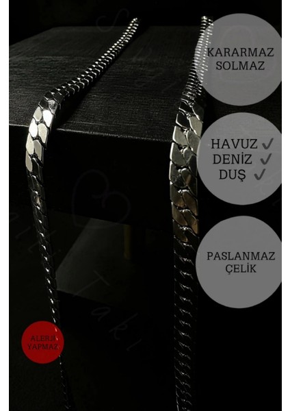 Snake Zincir Model Çelik Zincir Kolye Bileklik Seti | Vega Serisi fiyatları