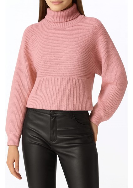 Kadın Rahat Kalıp Boğazlı Triko Kazak