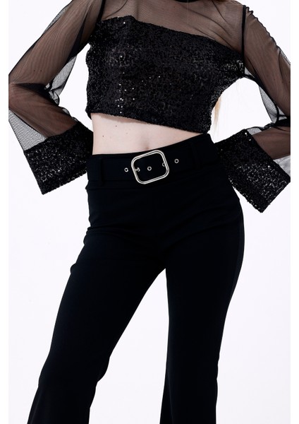 Kemer Detaylı Payetli Abiye Pantolon | PNT35805 fırsatları