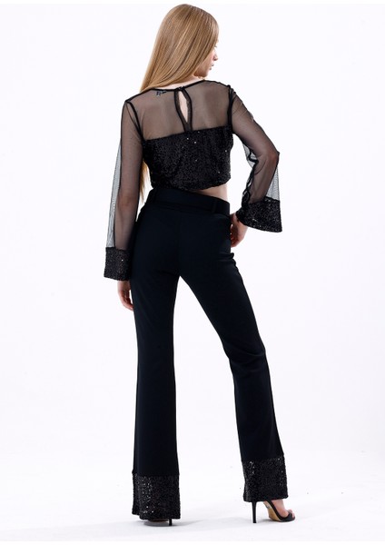 Kemer Detaylı Payetli Abiye Pantolon | PNT35805 indirimleri