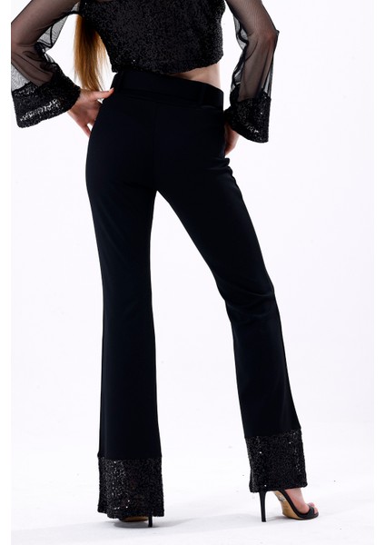 Kemer Detaylı Payetli Abiye Pantolon | PNT35805