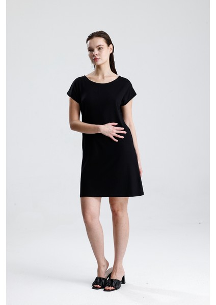 Likralı Viskon Mini Viskon Elbise | BLZ36387 Siyah fiyatları