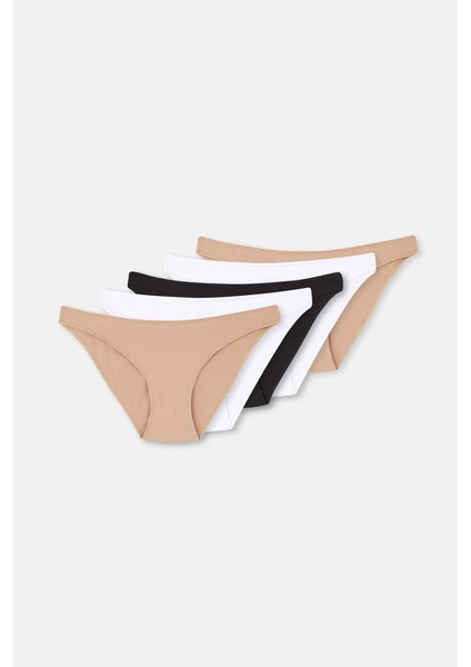 Kadın Düşük Bel Izsiz Slip Renkli 5'li Paket 5100KC