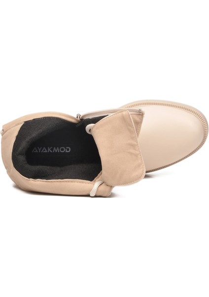Bej Cilt Içi Polarlı Fermuarlı Kadın Bot 284098 Z fırsatları