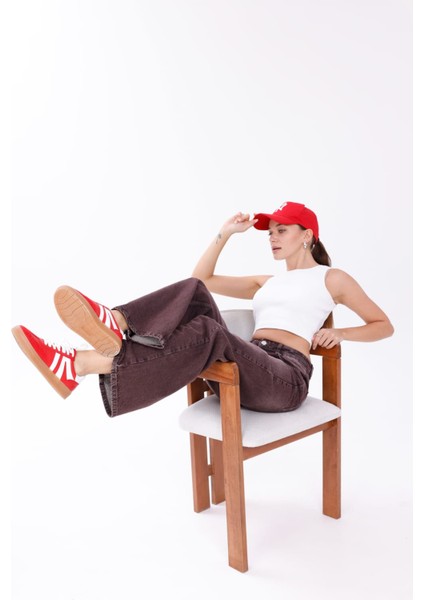 Kadın Sneaker Bağcıklı Düz Ortopedik Taban Günlük Rahat Spor Ayakkabı