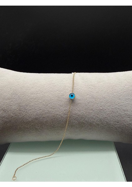 14 Ayar Altın Tek Nazar Boncuklu Bileklik