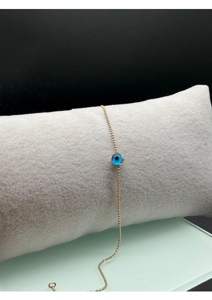 14 Ayar Altın Tek Nazar Boncuklu Bileklik modelleri