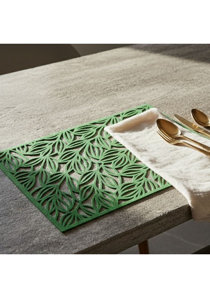 2 Adet Keçe Amerikan Servis Dikdörtgen Supla 33X44 cm