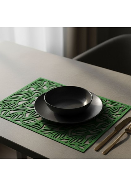 2 Adet Keçe Amerikan Servis Dikdörtgen Supla 33X44 cm