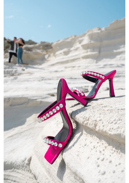 Branko Kadin Fusya Taş Detay Topuklu Ayakkabi modelleri