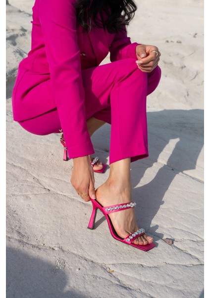 Branko Kadin Fusya Taş Detay Topuklu Ayakkabi