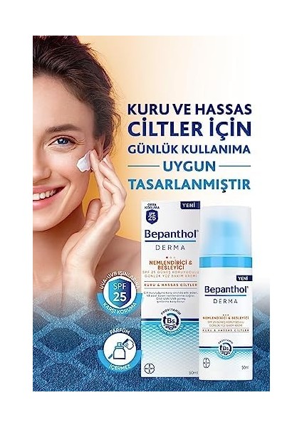 Bepanthol Derma Nemlendirici & Besleyici Spf 25 Günlük Yüz Kremi 50ML + Derma Arındırıcı & Canlandırıcı Günlük Yüz Temizleme Jeli 200ML modelleri