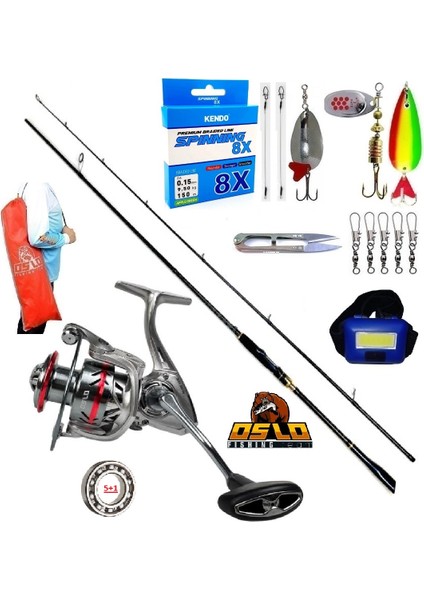 Prime 4000 244CM 6-32GR Oslo Zen Pro Karbon Turna Spin Olta Takımı Seti