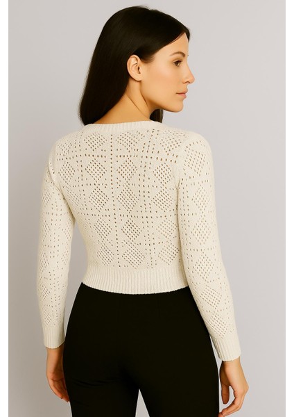 Kadın V Yaka Önü Düğmeli Mevsimlik Hırka fiyatları