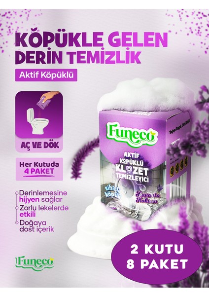 Lavanta Ferahlığı - Avantajlı Paket - 2 Kutu - 8 Paket - Tuvalet Klozet Temizleyici, Aktif Köpüklü