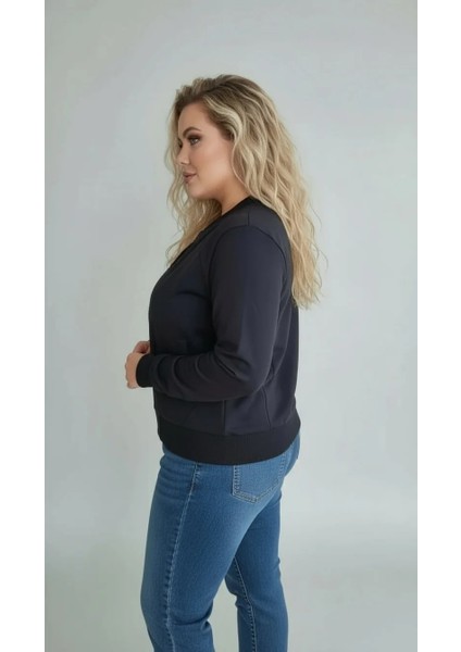 Basic Ribana Detaylı Siyah Bomber Ceket indirimleri