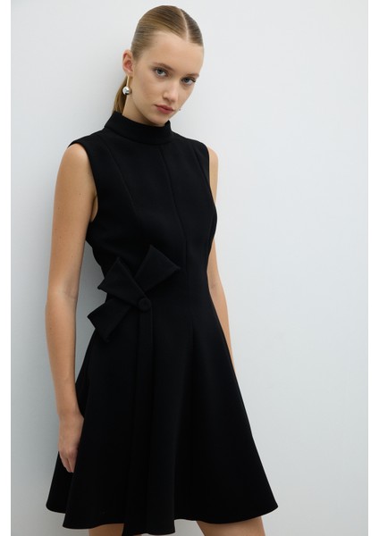 Fiyonk Detaylı Eteği Volanlı Mini Elbise Siyah K2611010_001 modelleri