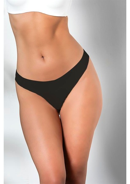 3&apos;lü Paket Dikişsiz, Iz Yapmaz, Lazer Kesim, String Külot Siyah (MGP21262)