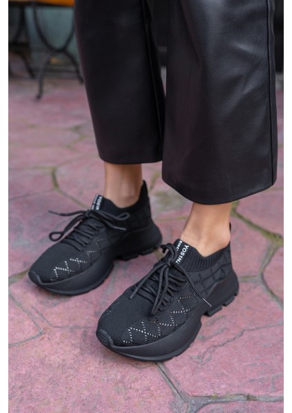 Yannis Kadin Beyaz Triko Sneakers