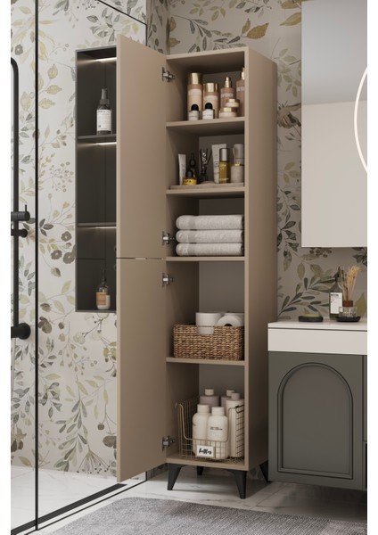 Ramses Düz Kapaklı Mdf Banyo Dolabı- Kiler Dolabı- Mutfak Dolabı - Çok Amaçlı Saklama Dolabı modelleri