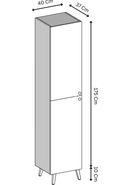 Ramses Düz Kapaklı Mdf Banyo Dolabı- Kiler Dolabı- Mutfak Dolabı - Çok Amaçlı Saklama Dolabı fırsatları