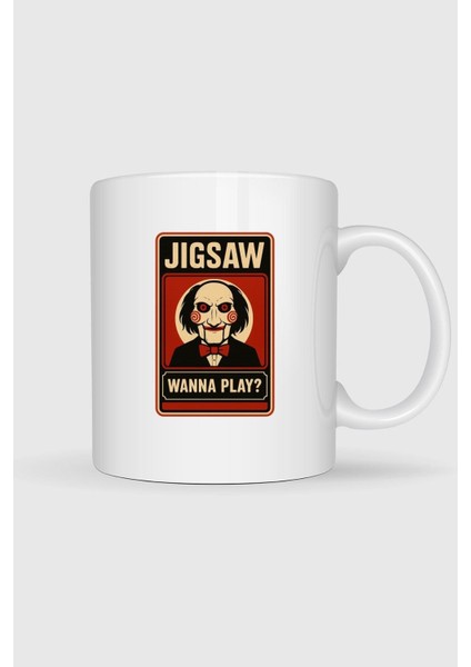 Jigsaw Wanna Play Tasarımlı Kupa Bardak