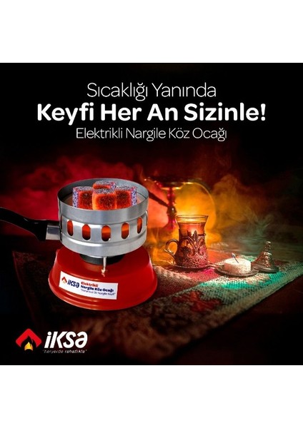 Köz Ocağı Elekrikli Nargile Galvaniz Yuvarlak