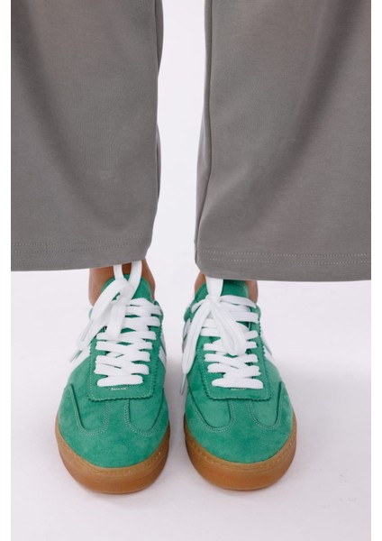 Kadın Sneaker Bağcıklı Düz Ortopedik Taban Günlük Rahat Spor Ayakkabı