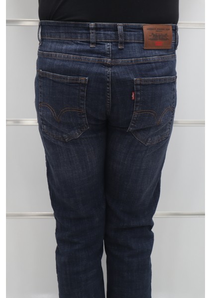 Fistan Store Erkek Lacivert Yüksek Bel Rahat Kesim Boru Paça Jean Pantolon indirimleri