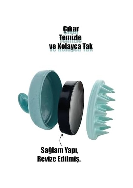 Seay Saç Bakım Fırçası, Saç Derisine Masaj Yapan Şampuan Tarağı, Duş Fırçası Slikon Saç Masaj Tarağı Mavi
