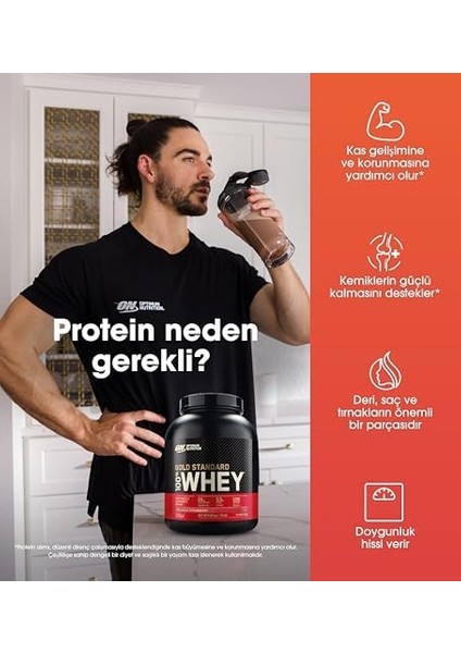 On Optimum Nutrition 100% Whey Gold Standard Çilek Aromalı Strawberry 2.28KG 76 Servis modelleri