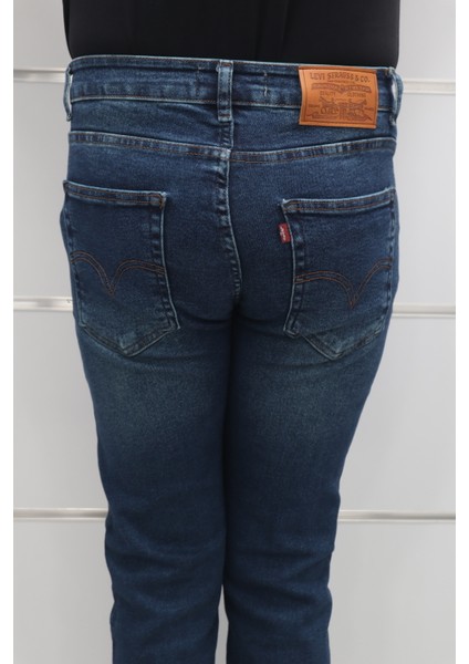 Fistan Store Erkek Koyu Mavi Yüksek Bel Rahat Kesim Boru Paça Jean Pantolon indirimleri