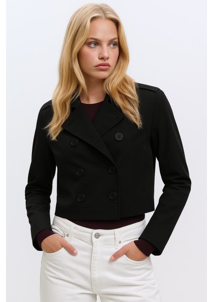 Kruvaze Regular Kısa Trençkot