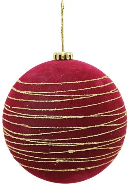 Kadife Yılbaşı Topu – Altın Simli Çam Ağacı Süsü Bordo 15 cm fiyatları