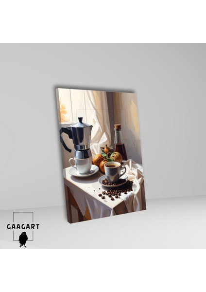 Tekli Dikey Kanvas Tablo Masada Moka Pot ve Kahve fiyatları