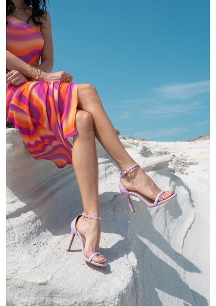 Twist Kadin Lila Tek Bant Topuklu Ayakkabi fiyatları