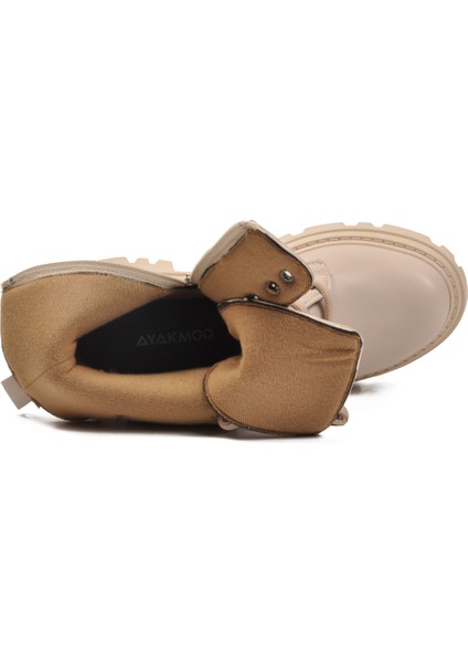 Bej Cilt Içi Polarlı Fermuarlı Kadın Bot 514531 Z fırsatları