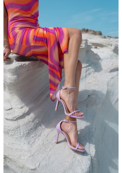 Twist Kadin Lila Tek Bant Topuklu Ayakkabi indirimleri