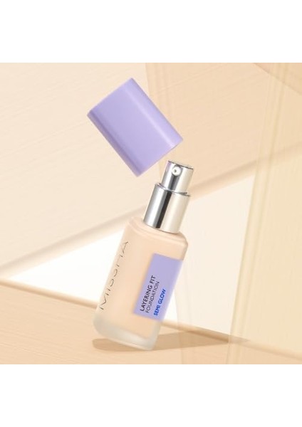 Mıssha Yarı Parlak Bitişli Nemlendirici Fondöten + Fırça Layering Fit Foundation Semi Glow Set NO21 Vanilla modelleri
