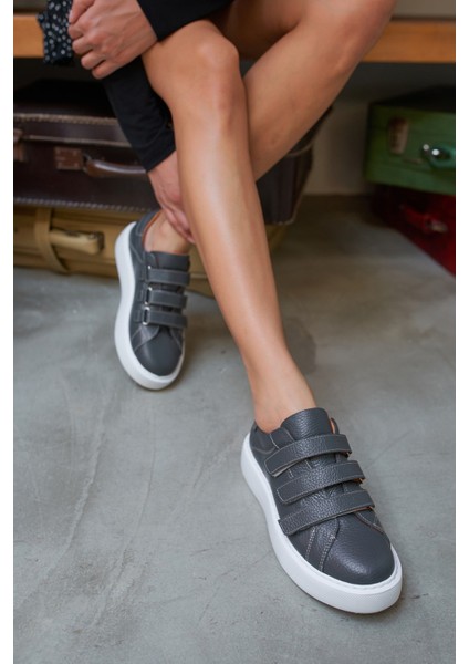 Emma Kadın Antrasit Gercek Deri Cirtli Sneakers fiyatları
