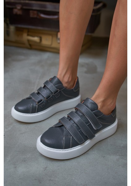Emma Kadın Antrasit Gercek Deri Cirtli Sneakers indirimleri