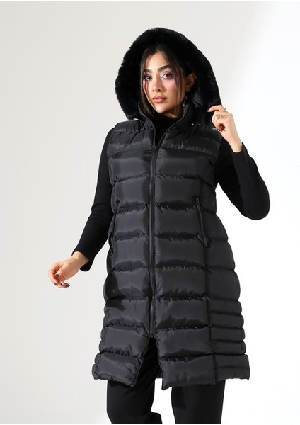 Kadın Kürk Detay Kapitone Şişme Yelek indirimleri