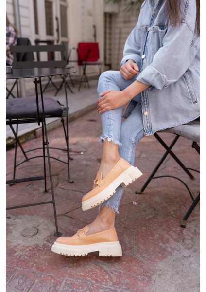 Freja Kadin Bej Oxford Ayakkabi modelleri