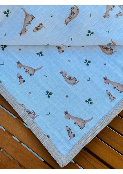 Ftbabycollection Çift Taraflı Kişiye Özel Isim Nakışlı Waffle Pike & Müslin Bebek BATTANIYESI 90X100 CM fırsatları