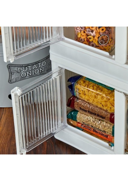 Tek Katlı (1 Ünite) Üst Üste Eklenebilir Demonte Mutfak ve Banyo Düzenleyici Raf-Beyaz