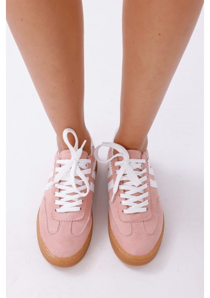 Kadın Sneaker Bağcıklı Düz Ortopedik Taban Günlük Rahat Spor Ayakkabı