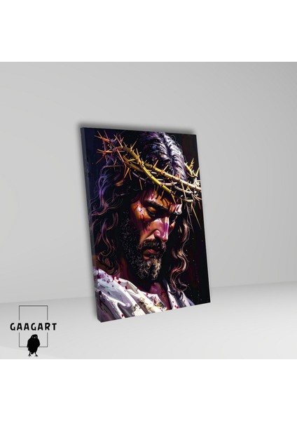 Tekli Dikey Kanvas Tablo Soyut Hz. Isa Silüeti fiyatları