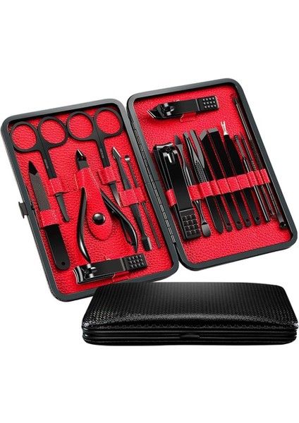 Orret Home 18 Parça Manikür Pedikür Seti Kişisel Bakım Tırnak Makası Seti Profesyonel Pedikür El ve Ayak Bakım Kiti Erkek ve Kadınlar Için 18 Adet Paslanmaz Çelik Harika Takım (18 Parça)