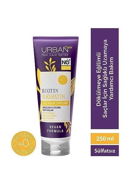 Urban Care Biotin & Keratin Sülfatsız Saç Bakım Şampuanı 250 ml